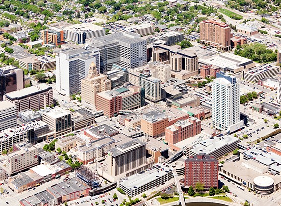 Aerial view of Medical Alley in Minnesota