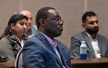 Conferees listen to speaker at the MD&M Conference