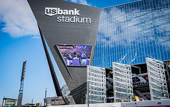 US Bank Stadium building in Minnesota “Augustus Isaac - Courtesy of Meet Minneapolis”